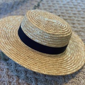 Natural Straw Easy Boater Hat